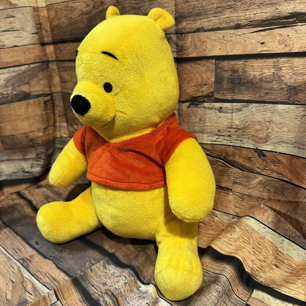 Disney Winnie the Pooh Bear Plush Stuffed Animal Toy 10" Soft Red Shirt Cuddly - Picture 3 of 8